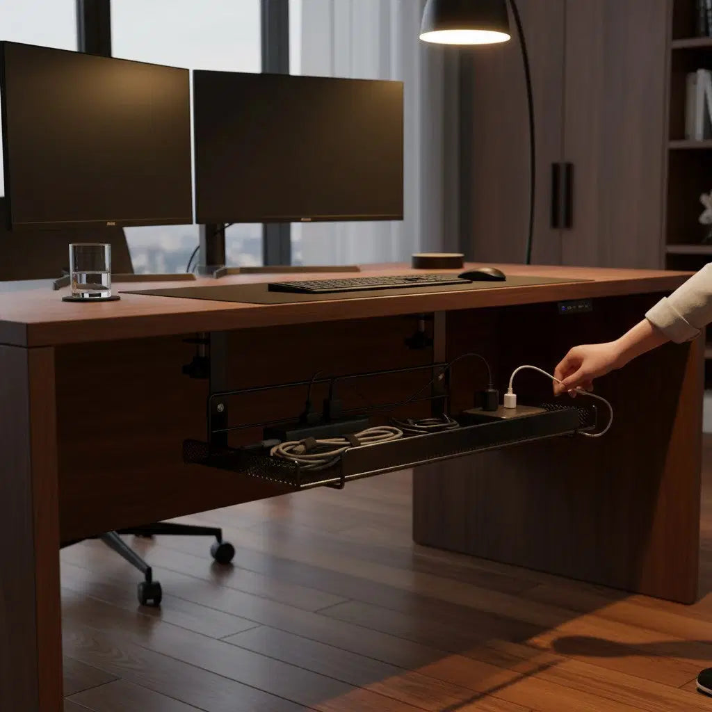 Under-Desk Cable Tray – Clear Your Desk in 20 Min