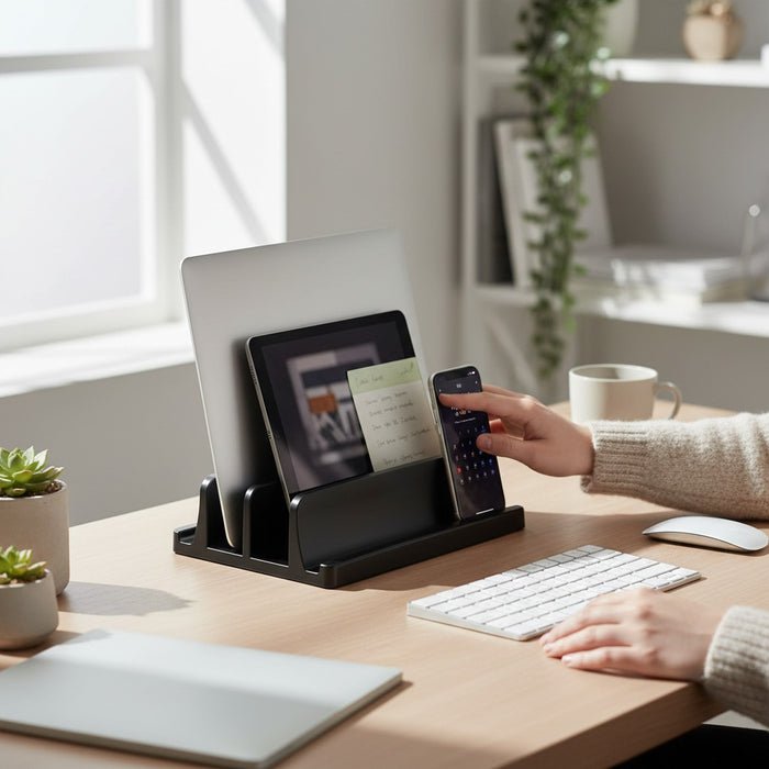 Vertical Laptop Stand – Adjustable Desk Stand for 11–17 Inch Laptops