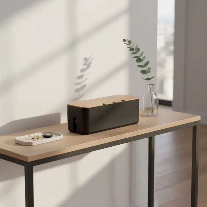 Desk Organisation Bundle – Bamboo Cable Box, Winder Ties & Cleaning Kit