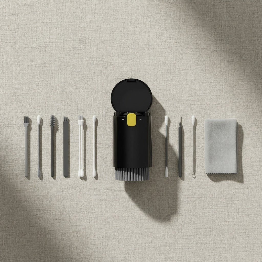 Tech Cleaning Kit – Screen Wipe, Port Cleaner & Brush for Keyboard & Earbuds